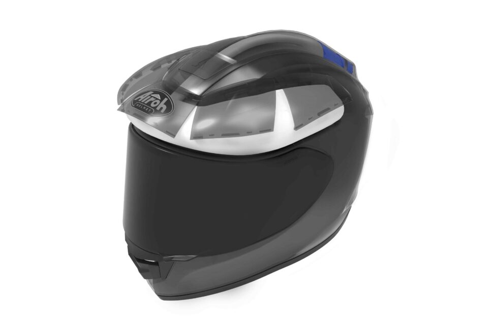 Un casco de moto con airbag integrado